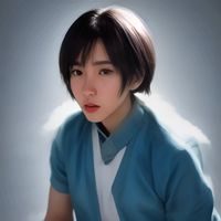 蘑菇视频官网资深编辑沈可欣的工作照，她在咖啡馆的角落用笔记本电脑工作，桌上摆着咖啡和几本书，氛围文艺而专注